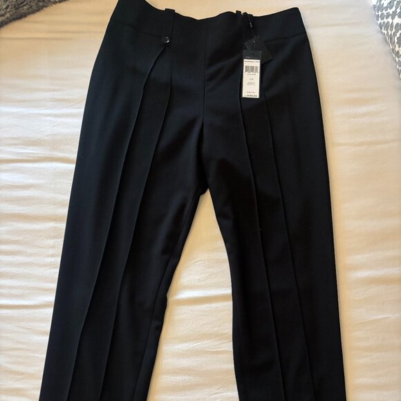 NWT! BCBGMAXAZRIA Black Pintuck Cropped Pants - Chic & Flattering - Picture 1 of 4